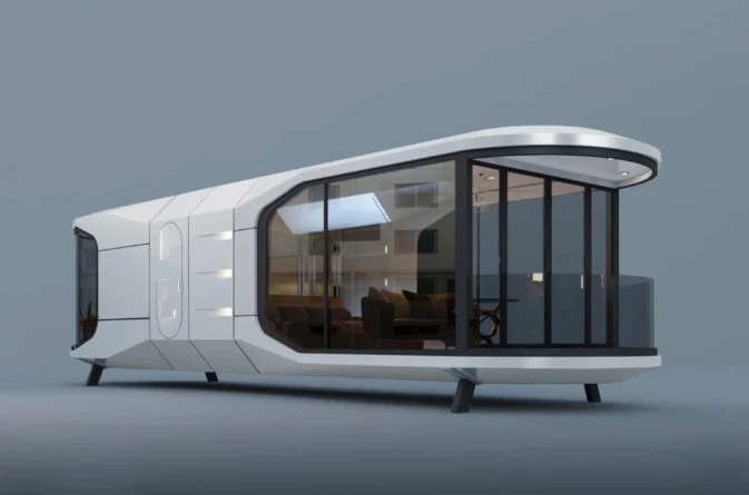 Casa contenedor de cápsula espacial